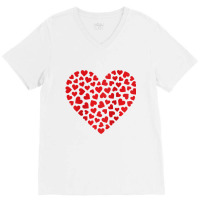 Womens Valentines Day Shirt Love Heart Graphic Tee V-neck Tee | Artistshot