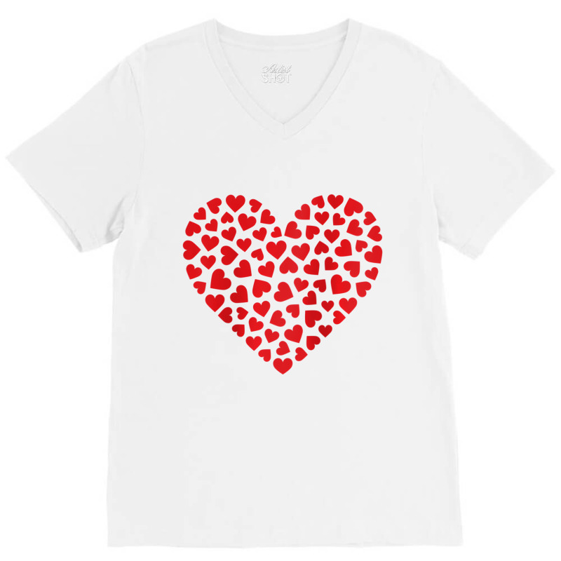 Womens Valentines Day Shirt Love Heart Graphic Tee V-Neck Tee by validokel | Artistshot