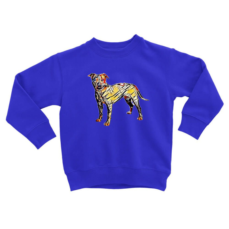 White Pit Bull Dog With Brownorward At C Toddler Sweatshirt by Kemnabi | Artistshot