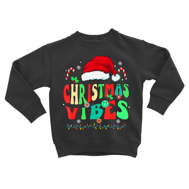 Family Christmas Vibes 2022 Groovy Squad Santa Lig Toddler Sweatshirt by chomibe | Artistshot