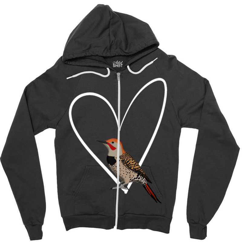 Northern Flicker Bird Birdlover Birdwatcher Animal Zipper Hoodie by catricegar | Artistshot