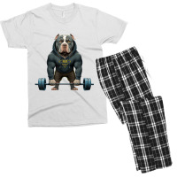 Pitbull Dog Weightlifting Funny Deadlift Men Fitne Men's T-shirt Pajama Set | Artistshot