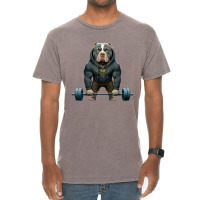 Pitbull Dog Weightlifting Funny Deadlift Men Fitne Vintage T-shirt | Artistshot