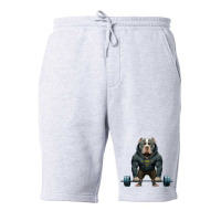 Pitbull Dog Weightlifting Funny Deadlift Men Fitne Fleece Short | Artistshot