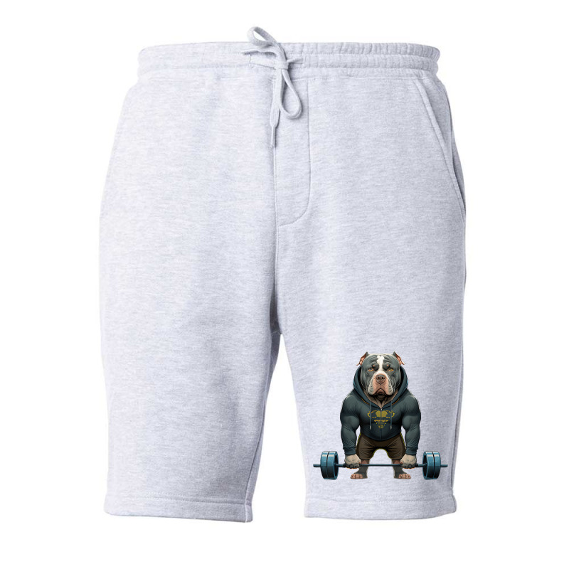 Pitbull Dog Weightlifting Funny Deadlift Men Fitne Fleece Short by africaka | Artistshot