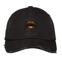 Womens Drippin Melanin Lips Black History Pride Bl Vintage Cap | Artistshot