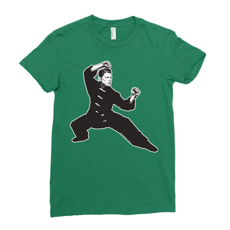 Kung Fu Reagan Ladies Fitted T-Shirt by adziaaroudg | Artistshot