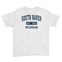 South Haven Michigan Mi Vintage Sports Design Navy Youth Tee | Artistshot