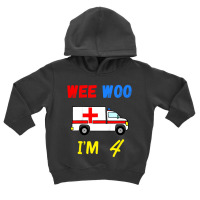 Kids Ambulance 4 Years Old 4th Birthday Emergency Toddler Hoodie | Artistshot