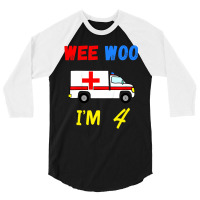 Kids Ambulance 4 Years Old 4th Birthday Emergency 3/4 Sleeve Shirt | Artistshot