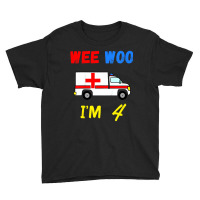 Kids Ambulance 4 Years Old 4th Birthday Emergency Youth Tee | Artistshot