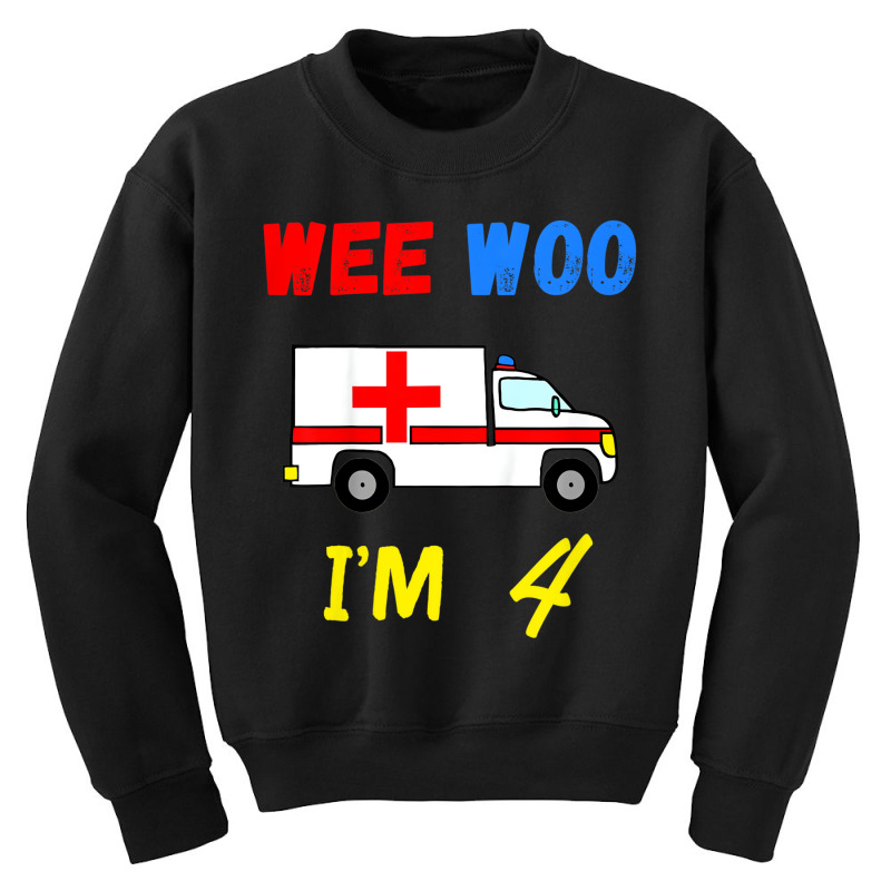 Kids Ambulance 4 Years Old 4th Birthday Emergency Youth Sweatshirt | Artistshot