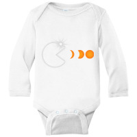 Total Solar Eclipse April 8 2024 Funny Phases Tota Long Sleeve Baby Bodysuit | Artistshot