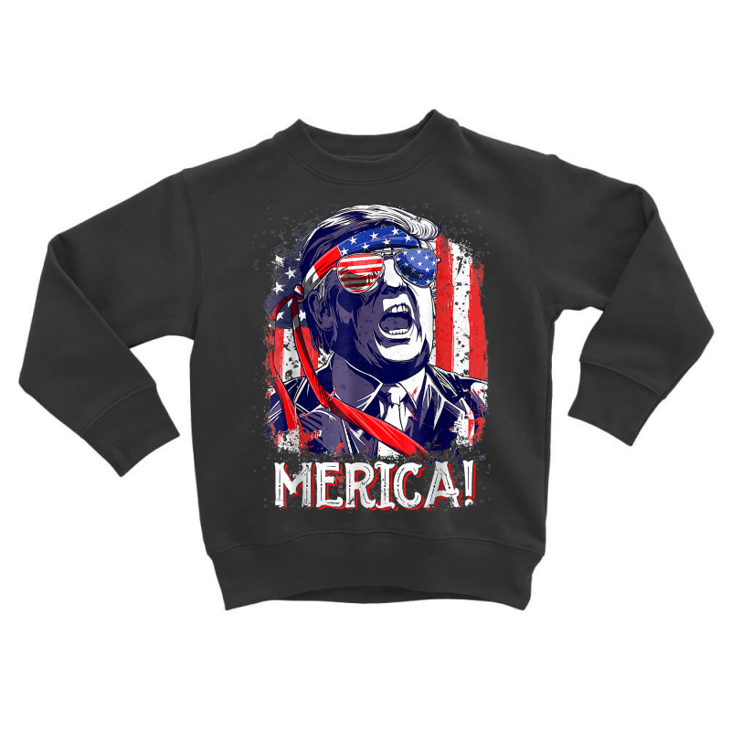 Trump Merica 4th Of July Men Boys Kids Murica T Sh Toddler Sweatshirt | Artistshot