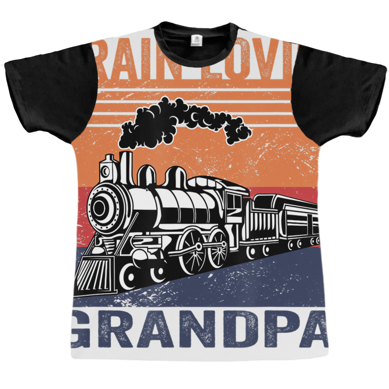 Train Lovin' Grandpa Model Railroad Train T Shirt Graphic T-shirt | Artistshot