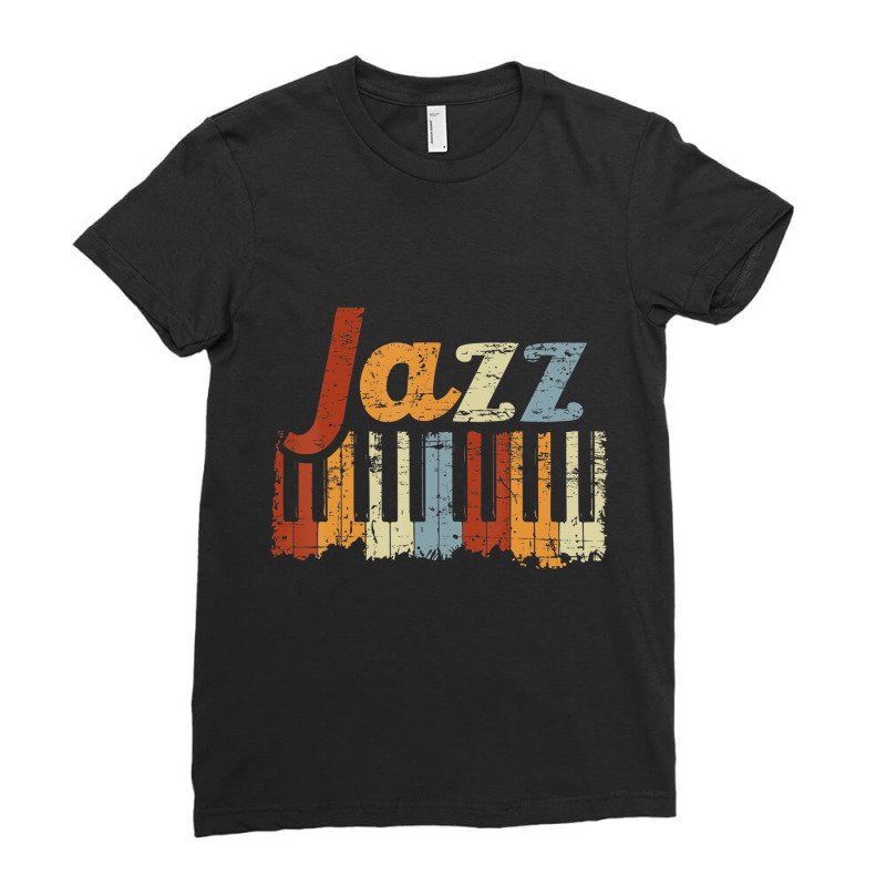 Vintage Piano Musical Instrument Jazz Music Genre Ladies Fitted T-Shirt by fieyzacik | Artistshot