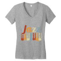 Vintage Piano Musical Instrument Jazz Music Genre Women's V-neck T-shirt | Artistshot