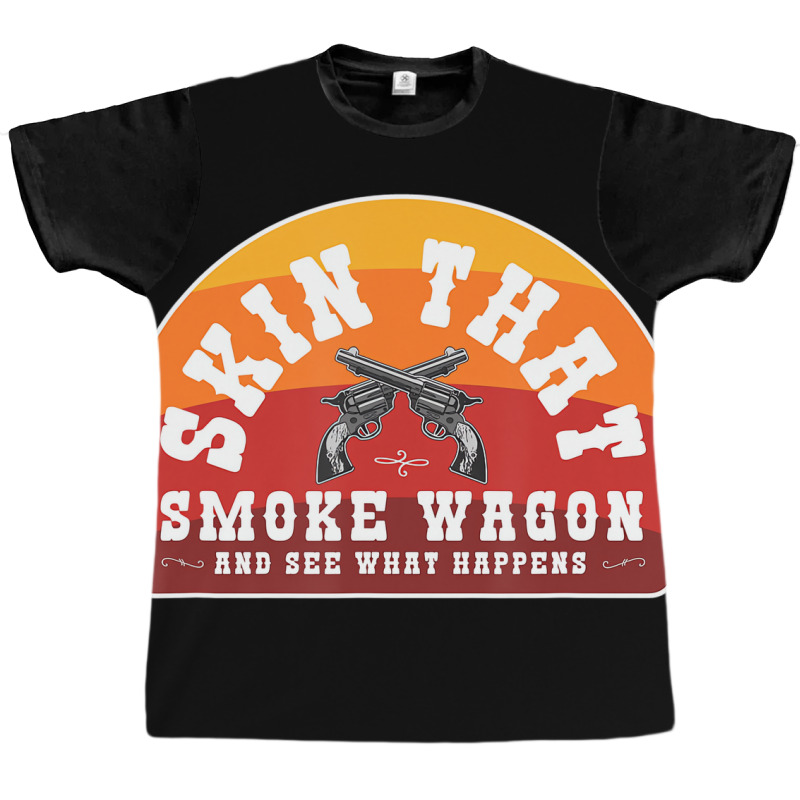 Skin That Smoke Wagon Retro Desert Sunset Western Graphic T-shirt | Artistshot