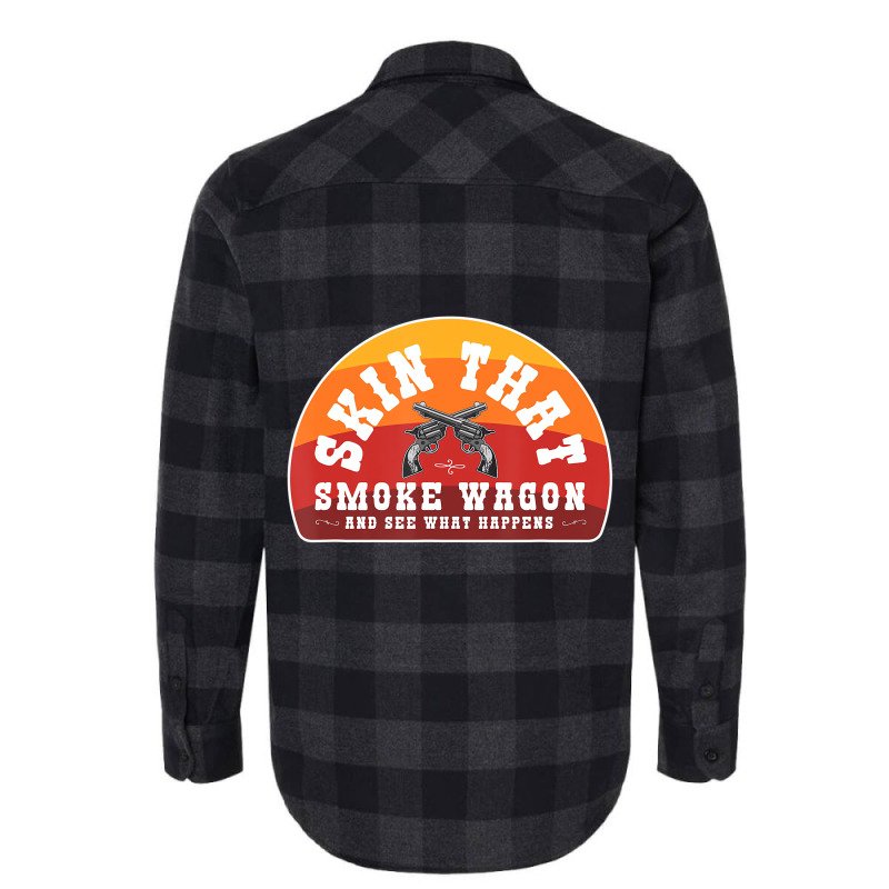 Skin That Smoke Wagon Retro Desert Sunset Western Flannel Shirt | Artistshot