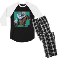 Flightline Horse Racing Thoroughbred Del Mar Santa Men's 3/4 Sleeve Pajama Set | Artistshot