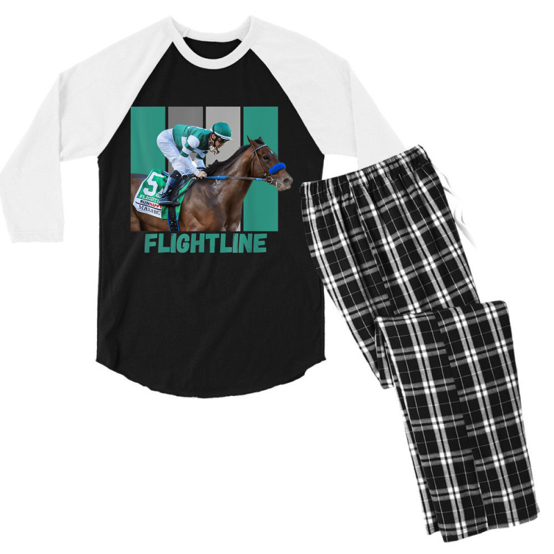 Flightline Horse Racing Thoroughbred Del Mar Santa Men's 3/4 Sleeve Pajama Set by chomibe | Artistshot