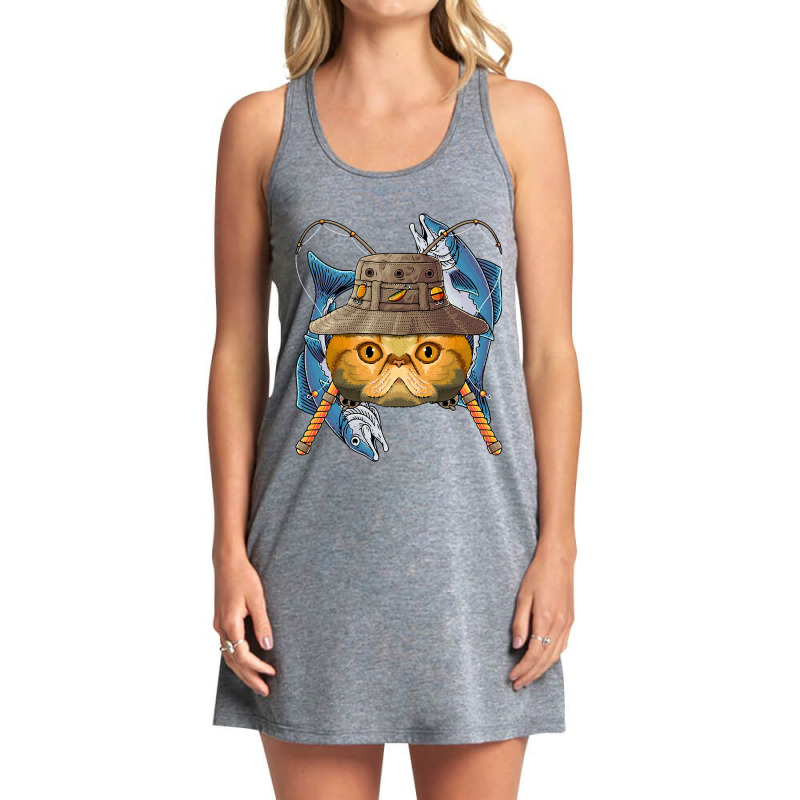 Fishing Exotic Shorthair Outdoor Fisherman Cat Fly Tank Dress by spreesgomez | Artistshot