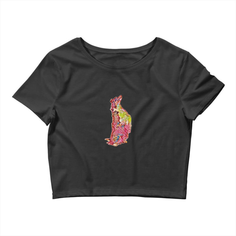 Shepherd Mix Dog On Hind Legs Crop Top by Kemnabi | Artistshot