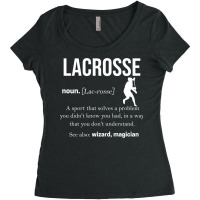 Lacrosse Players Throw Cue Ball Lax Crossstick (12 Women's Triblend Scoop T-shirt | Artistshot