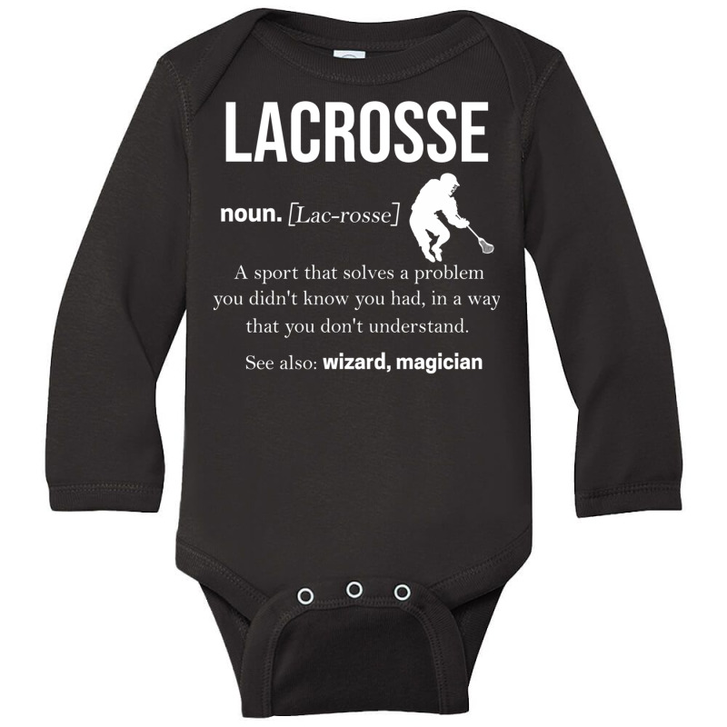 Lacrosse Players Throw Cue Ball Lax Crossstick (16 Long Sleeve Baby Bodysuit by ChuArt. | Artistshot