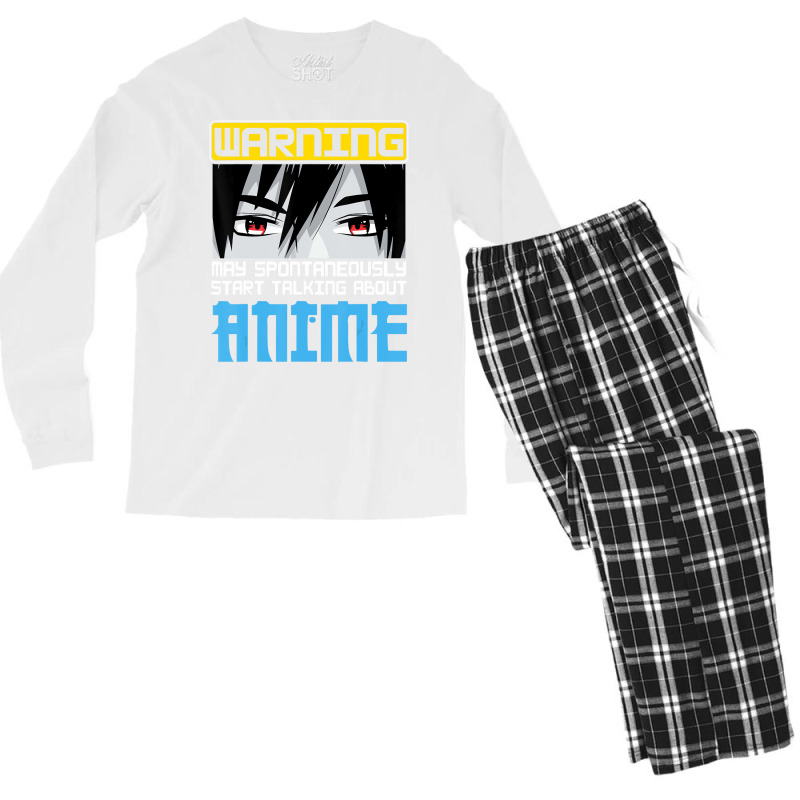 Warning May Spontaneously Start Talking About Anim Men's Long Sleeve Pajama Set | Artistshot