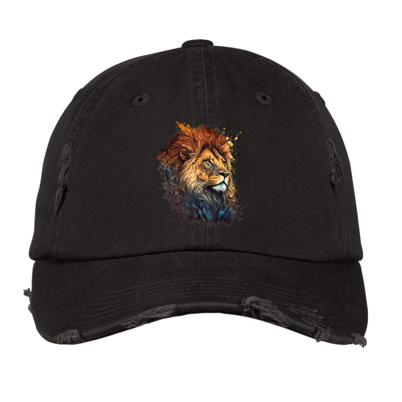 Funny Fierce Lion Animal Show Off Your Wild Side. Vintage Cap by mheny | Artistshot