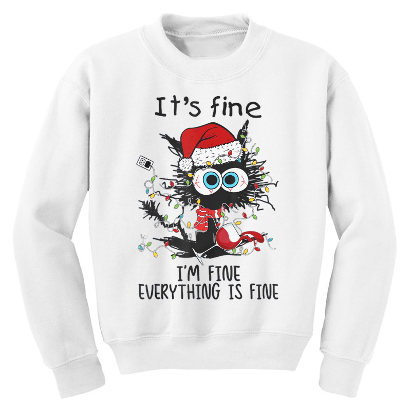 It's Fine I'm Fine Everything Is Fine Wine Glass C Youth Sweatshirt | Artistshot