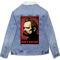 Nietzsche Print Unisex Sherpa-lined Denim Jacket | Artistshot