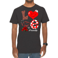 Love Heart Stethoscope Nurse Life Valentine Day 20 Vintage T-shirt | Artistshot