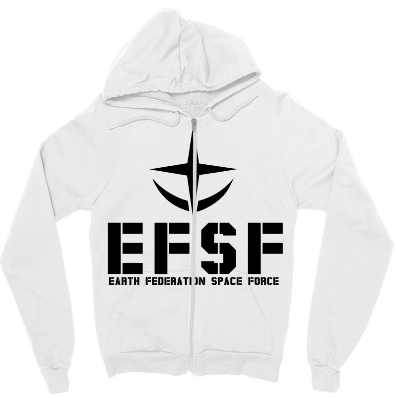 Earth Federation Space Force Zipper Hoodie. By Artistshot