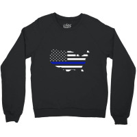 Thin Blue Line Flag Crewneck Sweatshirt | Artistshot