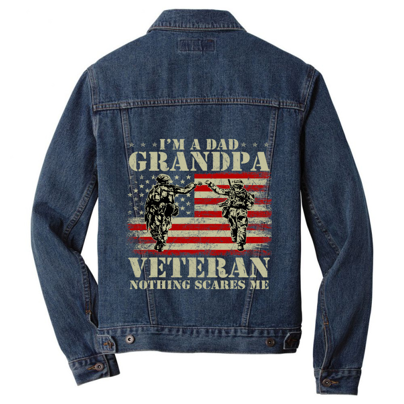 Proud Army Dad Grandpa Gifts With American Flag Ve Men Denim Jacket | Artistshot