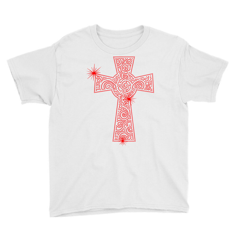 Cross Swirl Easter Rhinestone Bling Happ Easter Me Youth Tee by ewubea | Artistshot