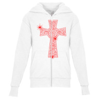 Cross Swirl Easter Rhinestone Bling Happ Easter Me Youth Zipper Hoodie | Artistshot