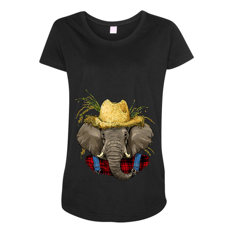 Elephant Farmer Farming Agriculture Rancher Wildli Maternity Scoop Neck T-shirt by spreesgomez | Artistshot