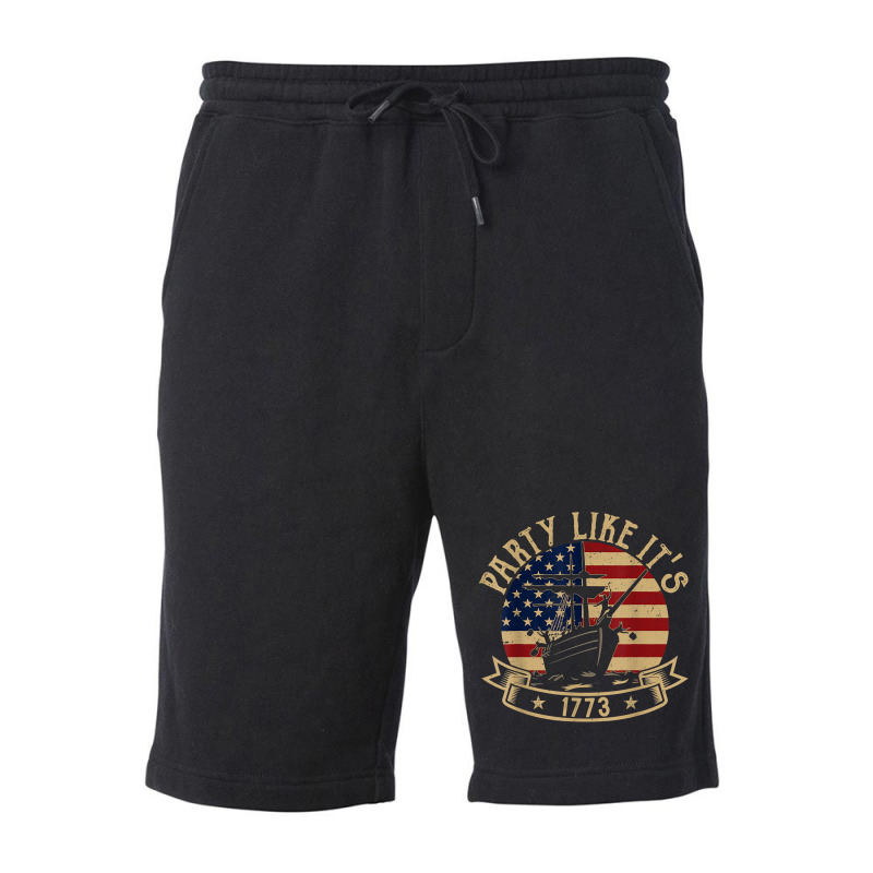 Party Like It's 1773 Funny Us History Boston Tea V Fleece Short | Artistshot