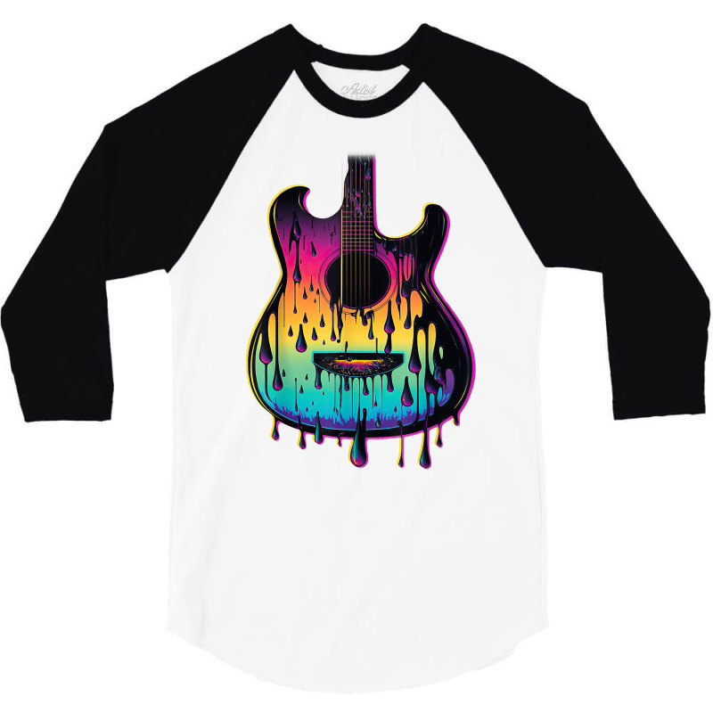 Guitar Graphic Music Lover   Acoustic Guitar Playe 3/4 Sleeve Shirt | Artistshot