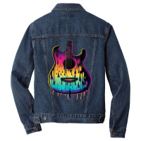 Guitar Graphic Music Lover   Acoustic Guitar Playe Men Denim Jacket | Artistshot