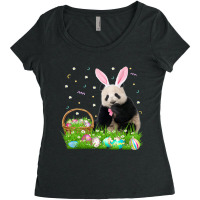 Cute Panda Easter Day Bunny Eggs Easter Costume Gi Women's Triblend Scoop T-shirt | Artistshot