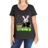 Cute Panda Easter Day Bunny Eggs Easter Costume Gi Ladies Curvy T-shirt | Artistshot