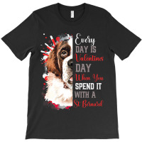 Womens Valentines Day St Bernard Mom Mother Doggy  T-shirt | Artistshot