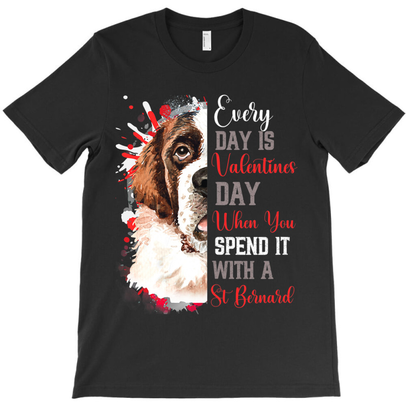 Womens Valentines Day St Bernard Mom Mother Doggy  T-shirt | Artistshot