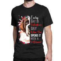 Womens Valentines Day St Bernard Mom Mother Doggy  Classic T-shirt | Artistshot