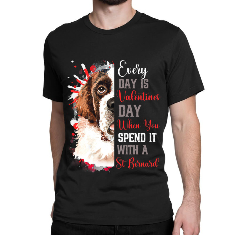 Womens Valentines Day St Bernard Mom Mother Doggy  Classic T-shirt | Artistshot