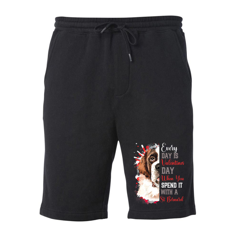 Womens Valentines Day St Bernard Mom Mother Doggy  Fleece Short | Artistshot